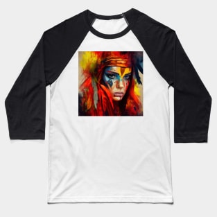 Powerful American Native Woman #1 Baseball T-Shirt